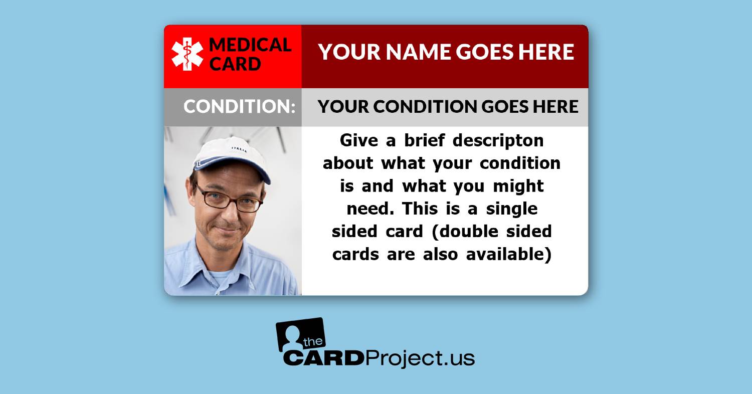 Create your Own Medical Card Single Sided with Photo